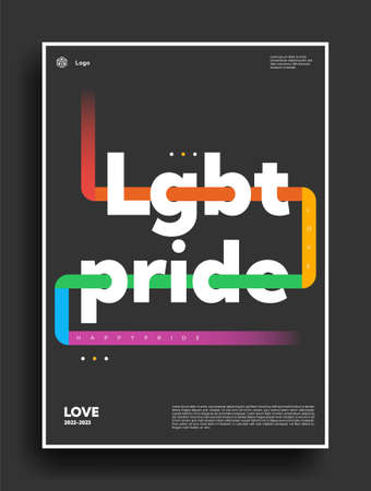 Happy LGBT pride colorful backgrounds with gradient lines for flyer, poster, brochure, typography or other printing products.のイラスト素材