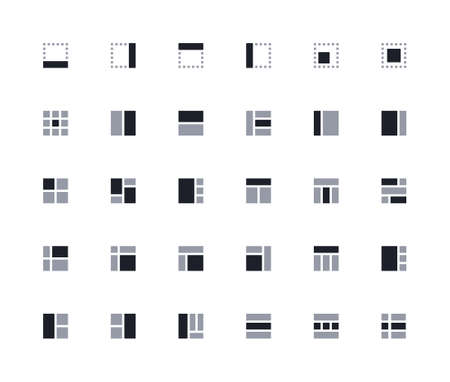 Layout grid icon set. Two-color set size 24x24.のイラスト素材