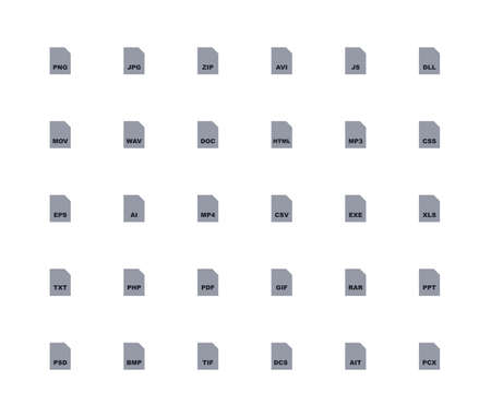 Documents file format. Icons set. Two-color set size 24x24.のイラスト素材