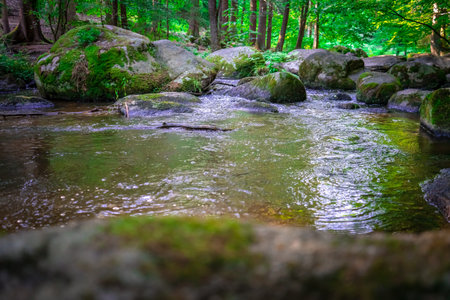 Hiking through the Hell. In German To Hell. Point of interest in the Bavarian Forest.