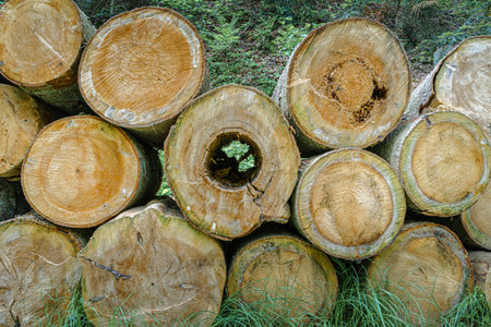 Trunks for firewood Mitterfels Bavarian Forest