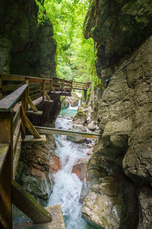 Seisenbergklamm on a hiking tour near Lofer in Austriaの写真素材