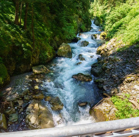 Hiking tour through the Gilfenklamm near Sterzing in South Tyrol, Italy.の写真素材