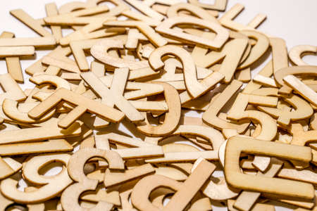 letters with wood grainの写真素材