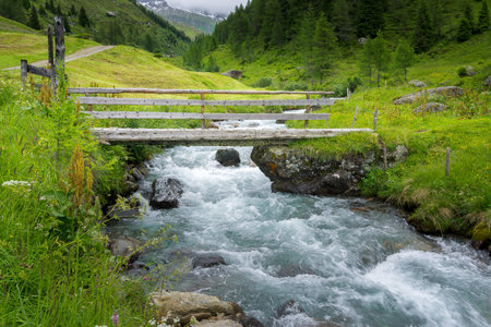 Hiking from Kasern to the Kehrer Alm in South Tyrolの写真素材
