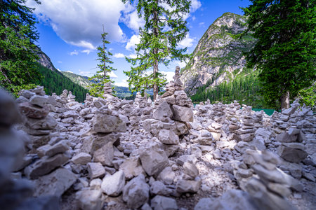 Hiking around Lago di Braise South Tyrol Dolomites Italy