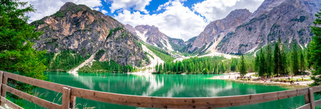 Hiking around Lago di Braise South Tyrol Dolomites Italy