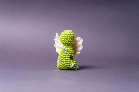 Christmas Angels out of Wool. Self-made.の写真素材