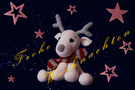 Merry Christmas wishes card in different colors and languagesの写真素材