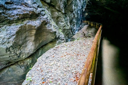 Hiking through the Liechtenstein Gorge near Sankt Johann in Pongau Austria