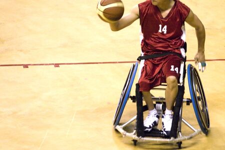 Wheel Chair Basketball for Disabled Persons (Men)の写真素材