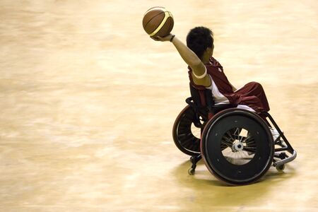 Wheel Chair Basketball for Disabled Persons (Men)の写真素材