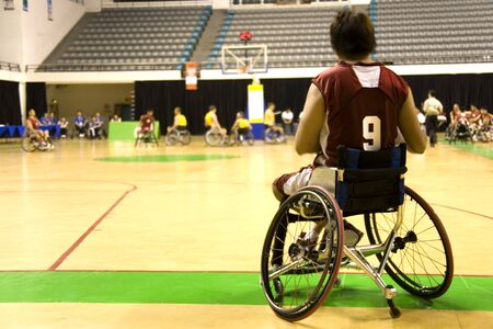 Wheel Chair Basketball for Disabled Persons (Men)の写真素材