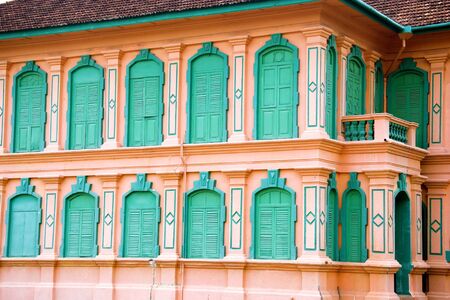 Windows of a Colonial Bungalowの写真素材