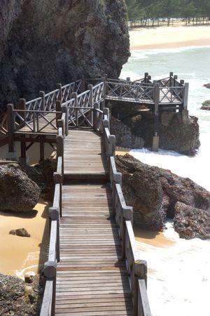 Walkway at Terengganu Coastal Beachの写真素材