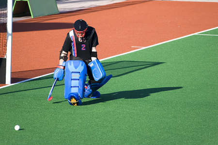Field Hockey Goal Keeperの写真素材