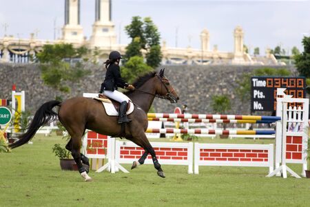 Image of an equestrian competitor in action.の写真素材
