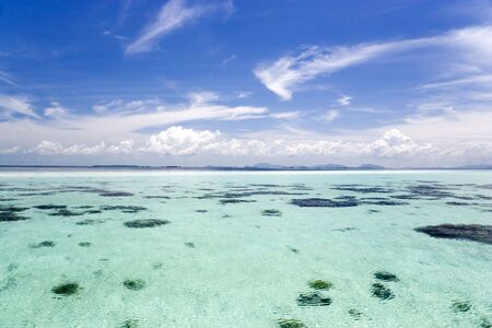 Image of the shallow open sea in Malaysian waters.の写真素材
