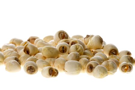 Isolated macro image of a lotus seeds.の写真素材