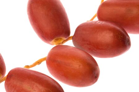 Isolated macro image of fresh dates.の写真素材