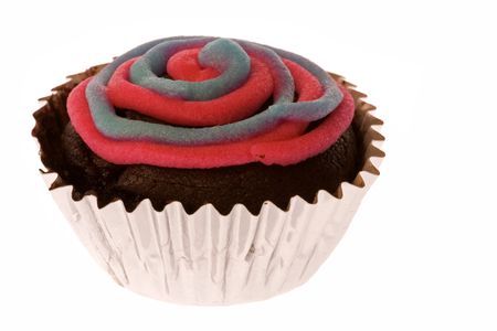 Isolated macro image of a cup cake.の写真素材