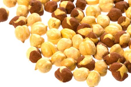 Isolated image of roasted chick peas.の写真素材