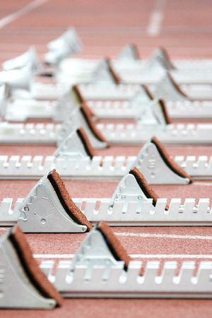Image of starting blocks for athletes.の写真素材
