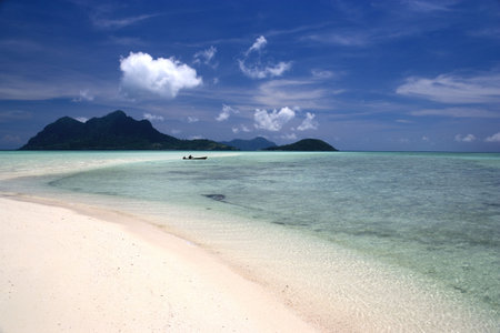 Image of a beach on a remote Malaysian tropical island.