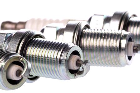 Isolated image of new spark plugs.の写真素材