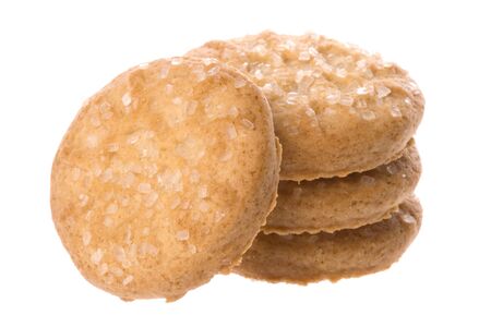 Isolated macro image of butter cookies.の写真素材