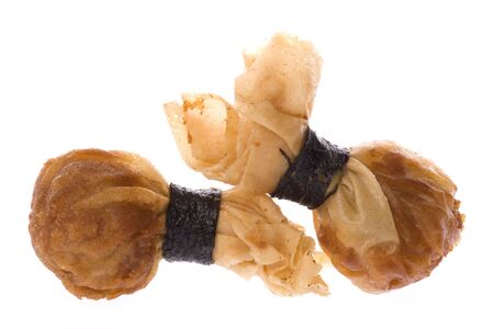 Isolated macro image of Chinese Fried Wantan.の写真素材