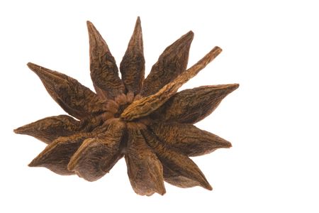 Isolated macro image of a Star Anise spice.の写真素材