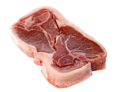 Isolated image of raw lamb cutle.の写真素材