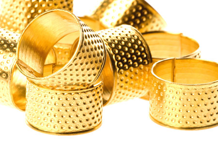 Isolated macro image of thimbles.