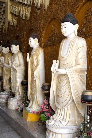Image of a centuries old Buddha statues.の写真素材