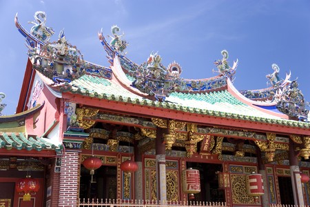 Image of a Chinese temple in Malaysia.の写真素材