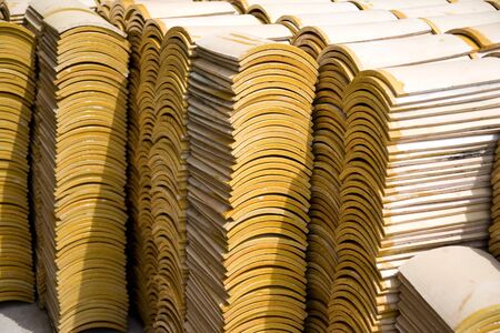 Image of stacks of roof tiles.の写真素材