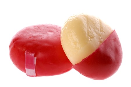Isolated macro image of cheese.の写真素材