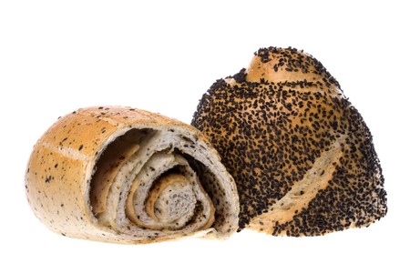 Isolated image of freshly baked chicken ham bread.の写真素材