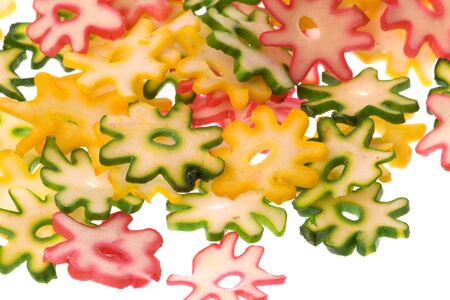 Isolated image of raw colourful crackers.の写真素材