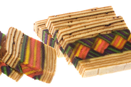 Isolated image of colorful layered cake.の写真素材