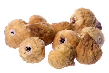 Isolated macro image of dried figs.の写真素材