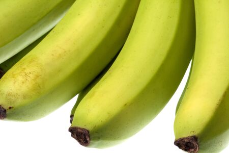 Isolated macro image of green bananas.の写真素材
