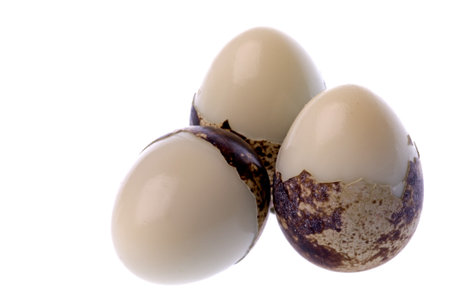 Isolated macro image of quail's eggs.