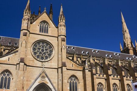 St. Mary's Cathedral, the largest Australian church, built in the 19th century and located in Sydney, Australia. の写真素材