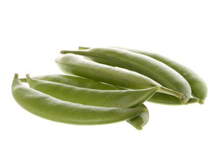 Isolated macro image of snow peas.の写真素材