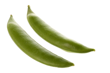 Isolated macro image of snow peas.