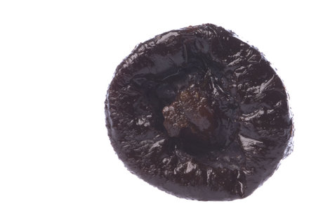 Isolated macro image of a prune.の写真素材