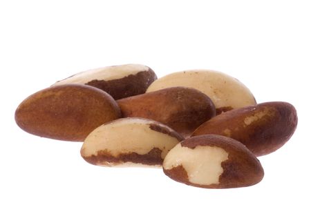 Isolated macro image of Brazil nuts.の写真素材