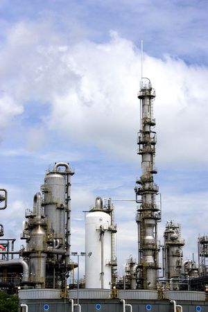 Equipment at an oil refinery facility.の写真素材